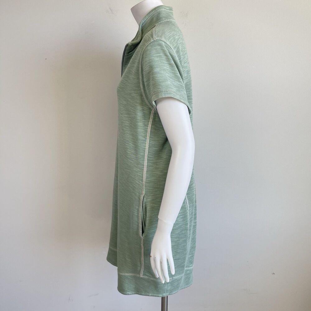 Tommy Bahama Tobago Bay Shirt Dress XL Half Zip Green Pima Cotton Knit - Picture 7 of 16